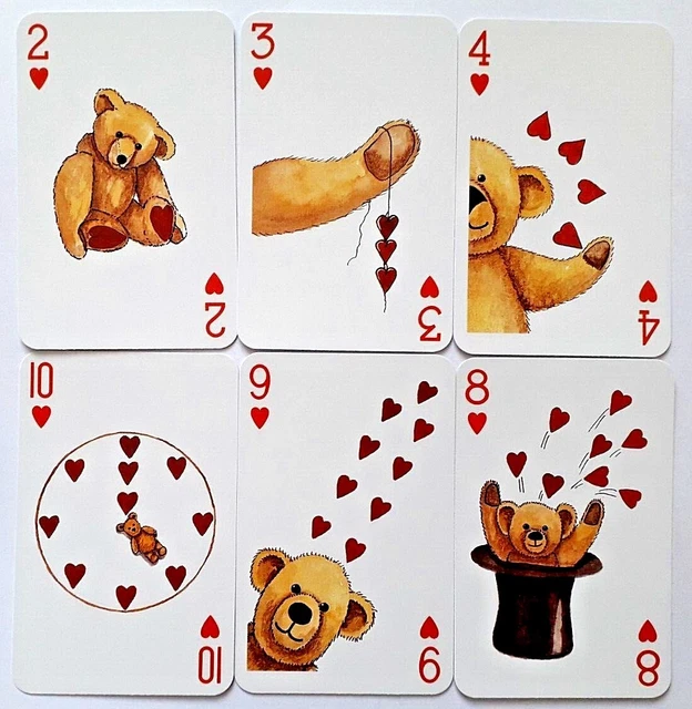 Vintage Playing Cards Teddy Bear Deck Non Standard 52 & 2 Jokers Free Post