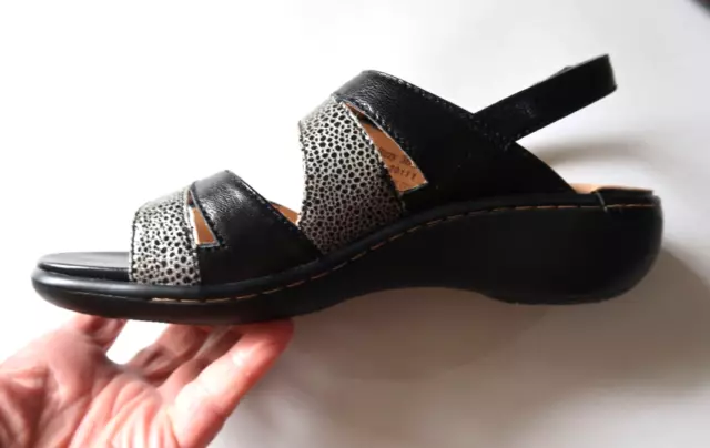 NEVER WORN Size 36 Ziera Black & Grey Leather Sandals (retail $239)