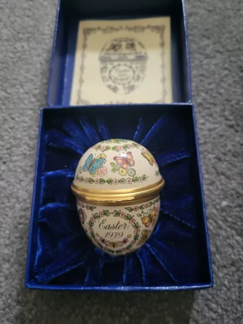 Halcyon Days Enamels Easter Egg 1979 Trinket Box Great Condition