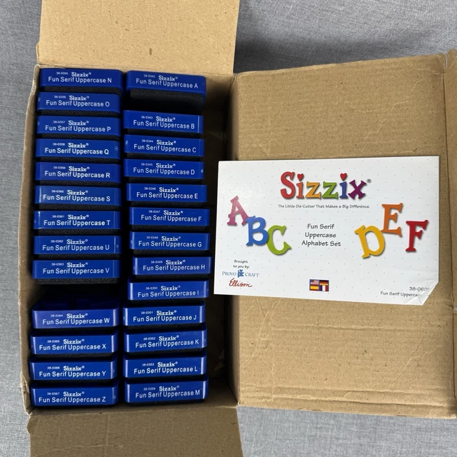 SIZZIX FUN SERIF Lowercase Alphabet Die Cut Collection 26