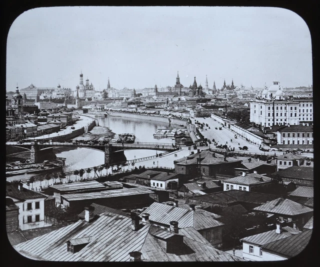 Glass Magic Lantern Slide Russia Moscow Overview Of Kremlin GW Wilson