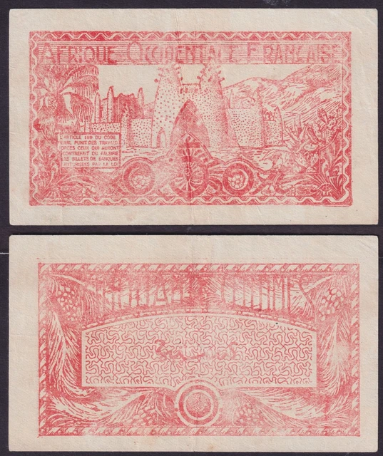 French West Africa 50 Centimes 1944 * VF * P-33 * No folds