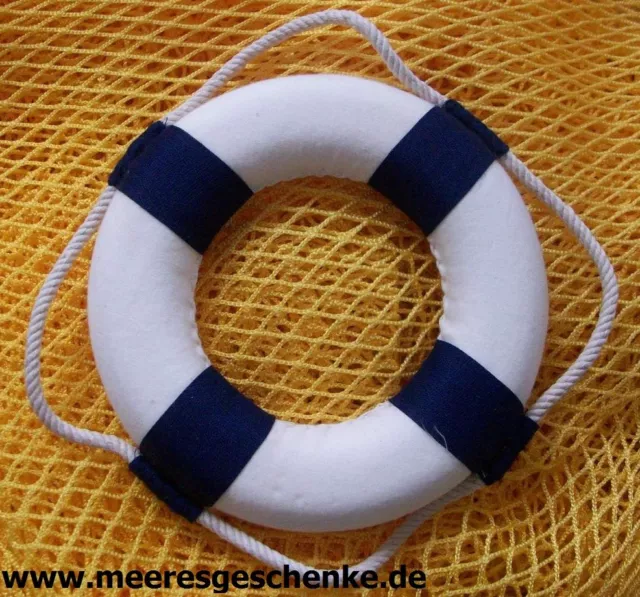 Maritime Deko Rettungsring neutral Ø: 20 (Innen-Ø 11 cm) cm blau / weiß