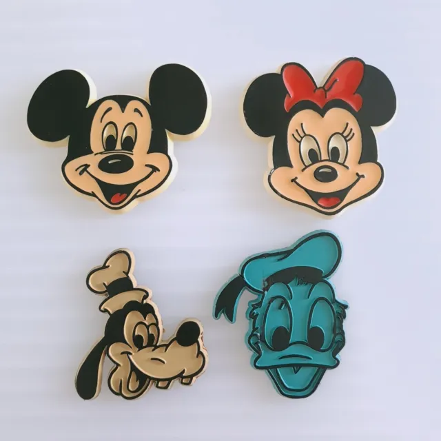 Vintage Walt Disney Rubber/Hard Plastic Fridge Magnets Mickey Mouse and Friends