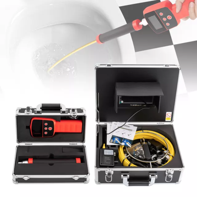 7" 65ft Pipeline Pipe Inspection Cleaner Sewer Snake Camera Video 512HZ 8GB