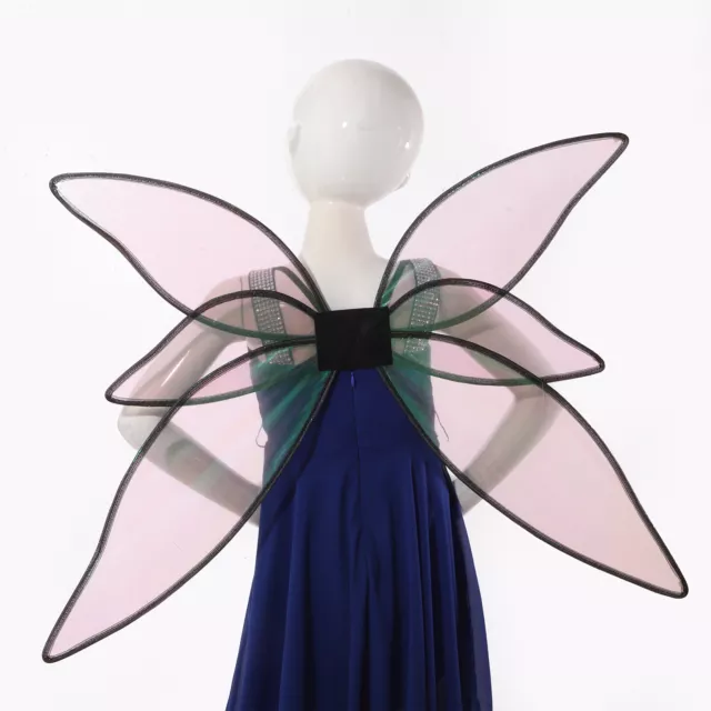 Multicolor Reflecting Ultra-thin Cloth Flower Fairy Wings with Elastic Band Gift