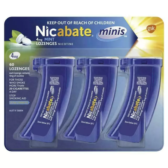 Nicabate Minis Quit Smoking Lozenge 4 mg 60 Pieces-Releases Therapeutic Nicotine