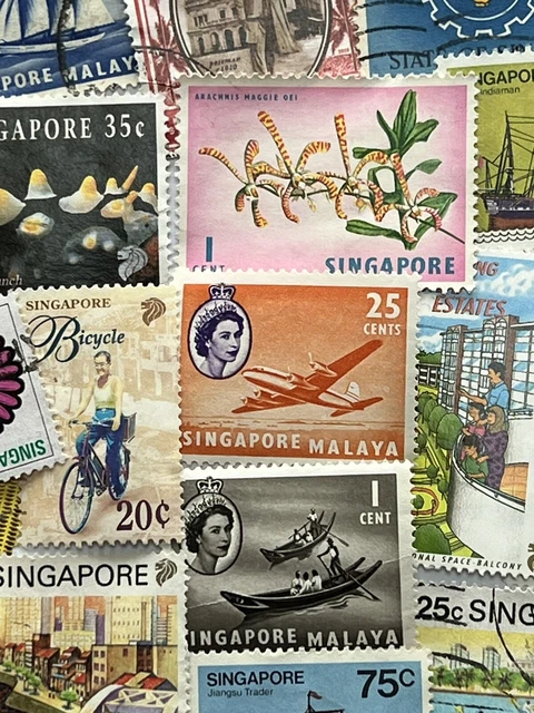 Singapore Stamp Collection - 50 Different Stamps For Collectors