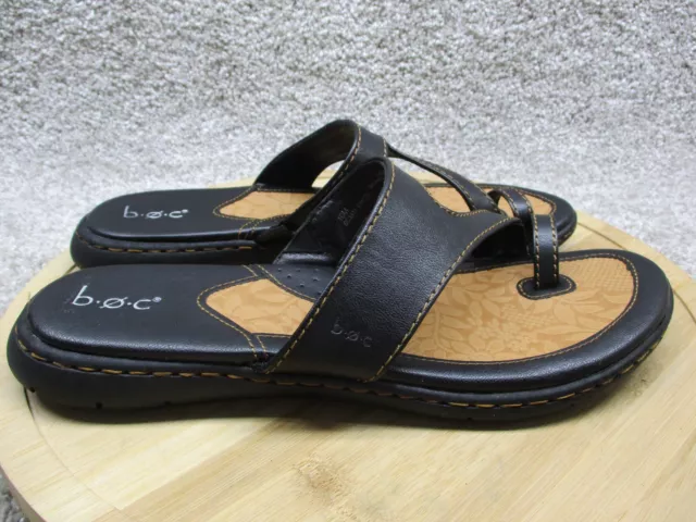 B.O.C. BOC Born Womens 10 M Black Tan Flip Flop Sandals NWOT