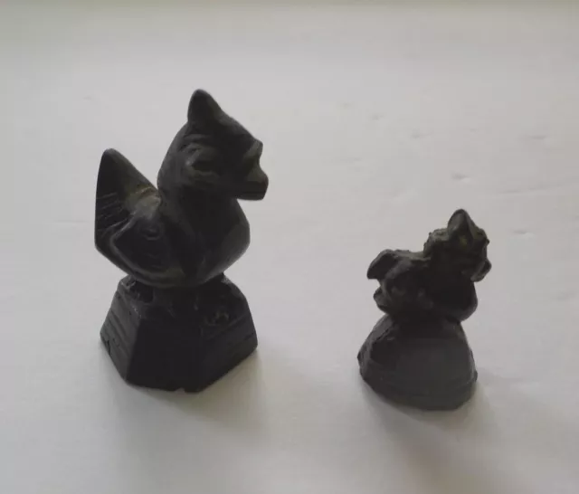 2 Antique Burmese Bronze Mythical Duck Opium Weights