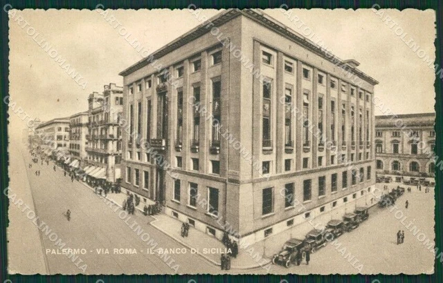 Palermo Città Banca Auto cartolina KV6440