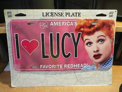 I Love Lucy Americas Favorite Redhead License Plate 6" x 12"  Metal Tin