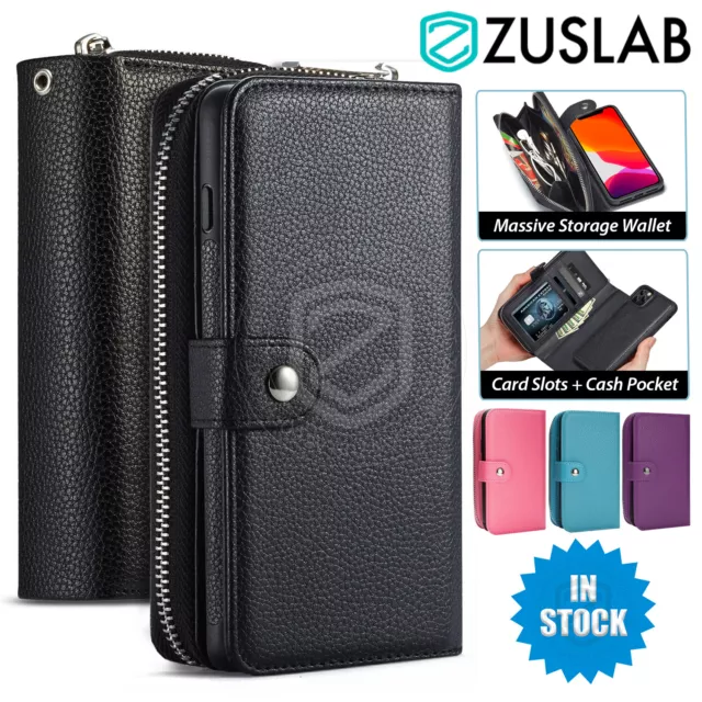 For Apple iPhone XS Max XR X 8 7 6 Plus SE Case Leather Card Pocket Wallet Cover