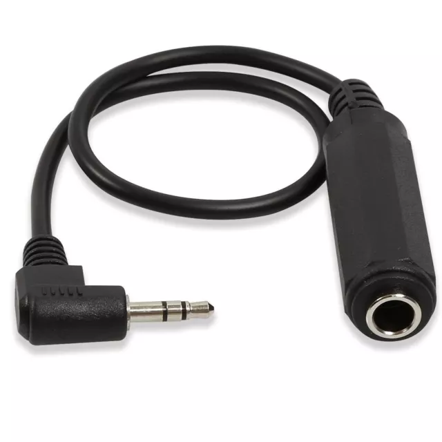 3.5mm 1/8" Male to 6.35mm 1/4" Female Right Angle Male Jack Stereo Adapter Cable