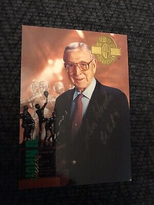 John Wooden Signed Trading Card Autographed Basketball Hall Of Fame