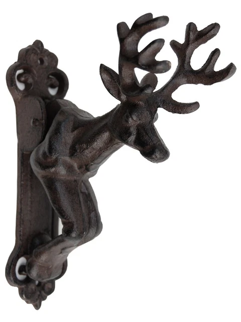 Marteau de porte décoratif d'entrée en fonte  motif Cerf