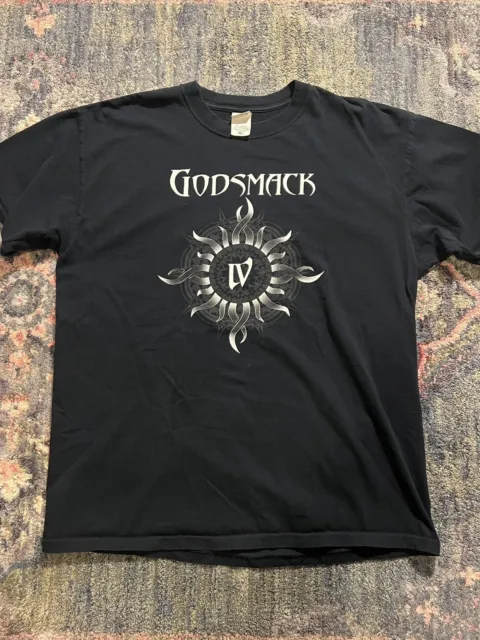 Vintage Godsmack Band 1990's Black Logo T Shirt Size (XL) Concert Tour