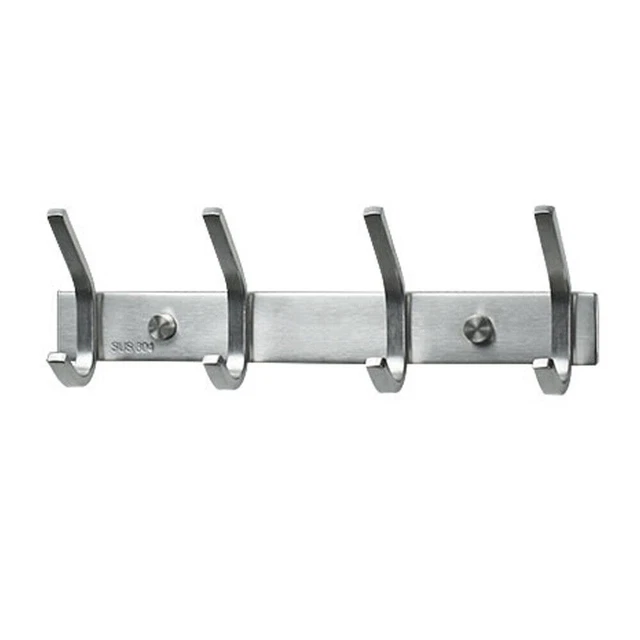 Stainless Steel Hanger Holder Wall Mount Towel Hook Bag Hat Coat Rack Kitchen
