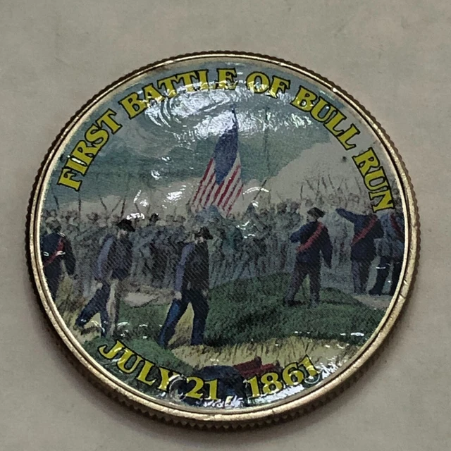 Colorized Kennedy half dollar. CIVIL WAR. FIRST BATTLE OF BULL RUN JULY 1861 #68
