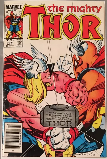The Mighty Thor 338 VG/FN Canadian Price Newsstand Variant 2nd Beta Ray Bill