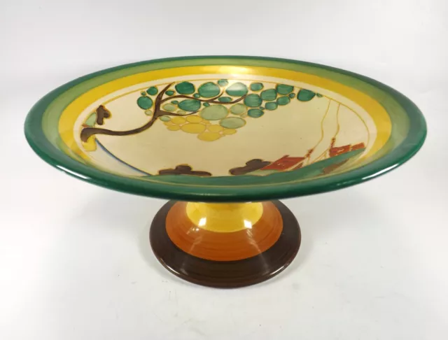 Stunning Clarice Cliff Tazza In The Red Roof Pattern / Fantasque Ref 1253