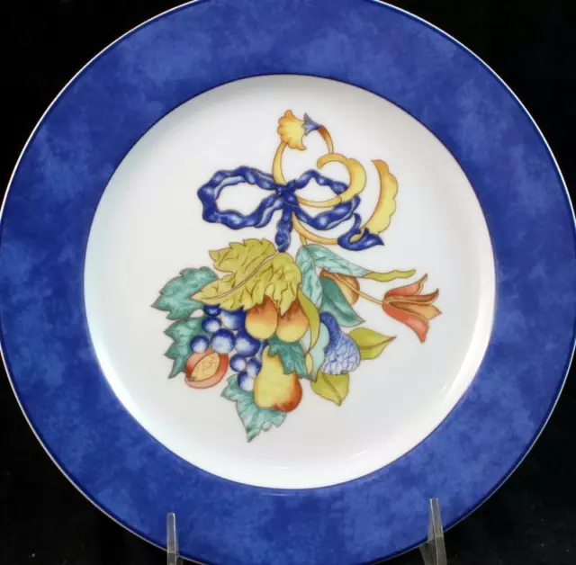 BERNARDAUD BORGHESE Accent Salade Plaque Bleu Royal Bande Un + État