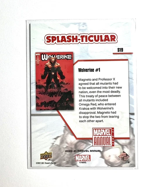 Marvel Annual 2020-21 (UD 2022) SPLASH-TICULAR Insert Card S19 WOLVERINE #1 2