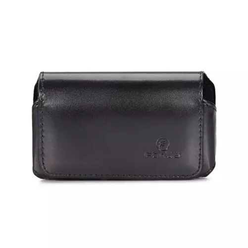 Black Leather Phone Case Side Cover Pouch Belt Holster Swivel for Cell Phones