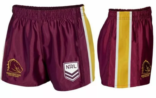 Brisbane Broncos NRL Home Supporters Shorts Adults Sizes S-5XL!