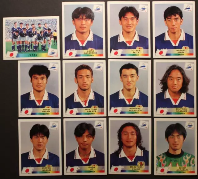 ♣ PANINI FIGURE WC FRANCE 98 1998 ♣ 12 JAPAN stickers ♣