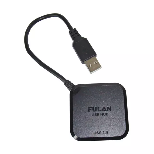 Fulan 4 Port USB 2.0 Hub Mini Black Compatible with Linux Receivers 2