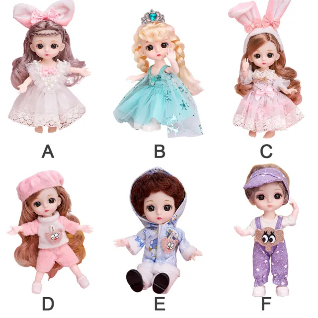 16cm Mini Doll With Clothes Pretend Play Home DIY Dress Up For Girl Kids Toy