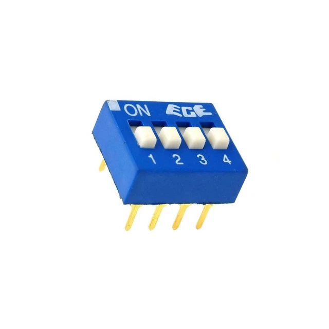 EDG104S Schalter: DIP-SWITCH Anzahl Sektionen: 4 ON-OFF 0,025A/24VDC ECE