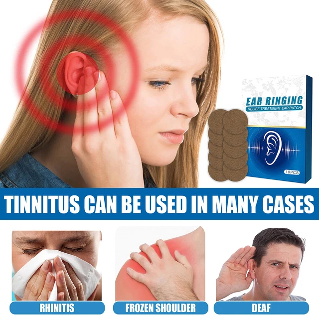 10 piezas/caja de parche de tinnitus unisex tratamiento de zumbidos en los oídos pegatina productos para el cuidado del oído