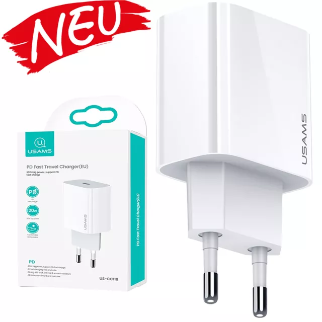 Usb-C Chargeur pour Original Apple Samsung 20W Vite Chargement Usb-Typ-C Douille