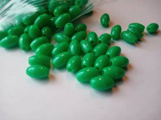 400pcs Green Oat Craft Beads Spacer 10x6mm 4mm Hole