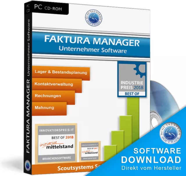 Faktura Manager Rechnungsprogramm, Verwaltung von Scoutsystems Software,Top EDV