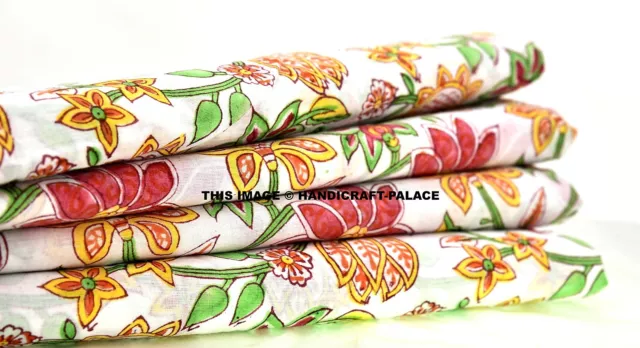 Indien Main Bloc Coton Imprimé Voile Jaipuri 4.6m Couture Tissu Imprimé Floral