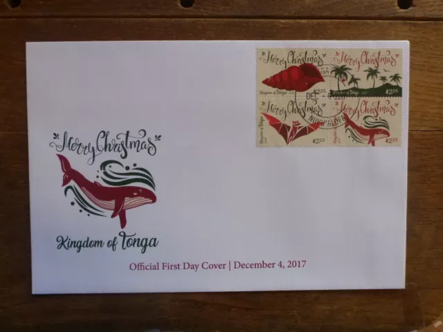 Tonga 2017 Christmas Set 4 Stamps Fdc First Day Cover