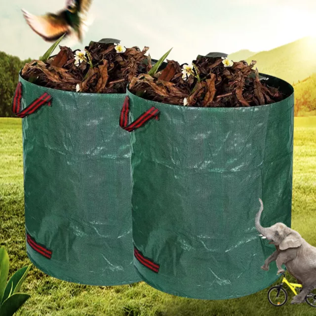 Bolsa de almacenamiento de hojas plegable impermeable contenedor de basura de jardín para césped patio piscina