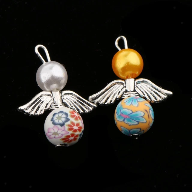 20 Stück Mixed Angel Wing Charms Perle Anhänger DIY Schmuck 2