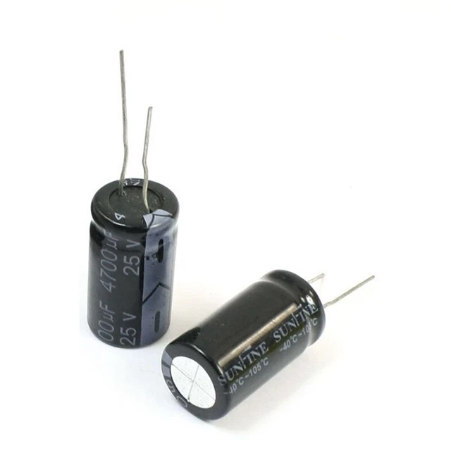 6pcs 4700uF/25V Wire Aluminum Electrolyte Capacitor P5W8