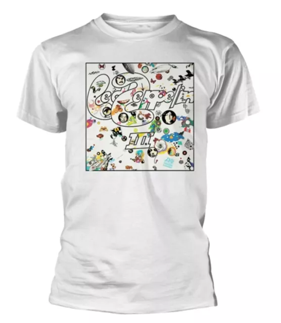 Led Zeppelin 'III Album' (Blanc) T-Shirt - OFFICIEL!