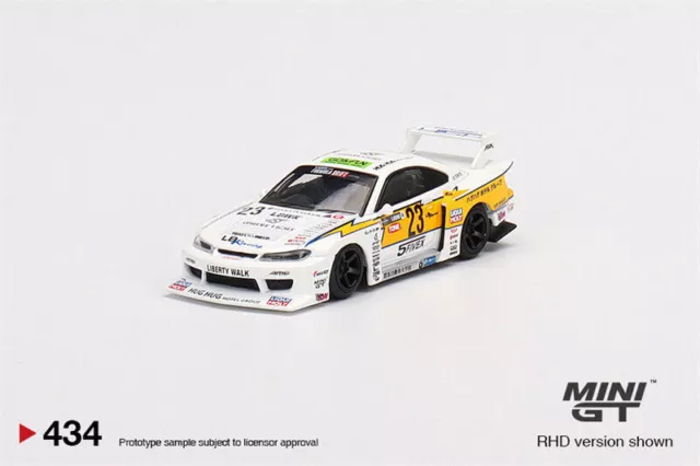 MINI GT 1:64 LB-Super Silhouette Nissan S15 SILVIA #23 RHD Model Car toy gift