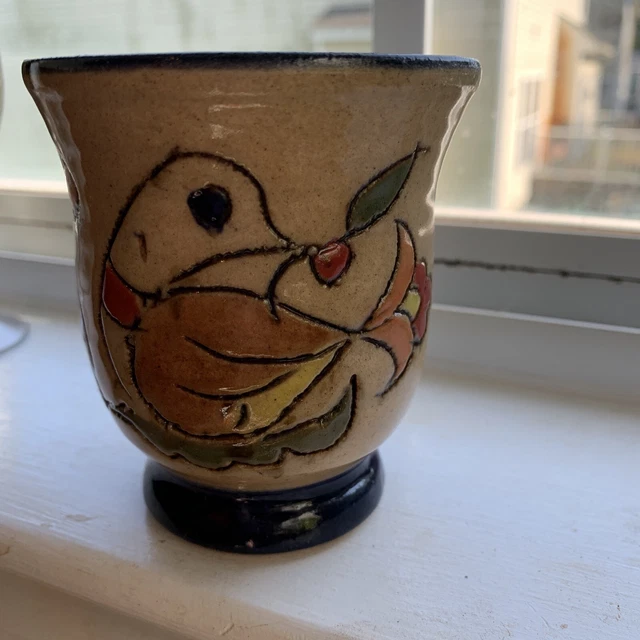 HAND MADE STUDIO Art Pottery Ceramic Cup Mug Santorini Beautiful 1.99