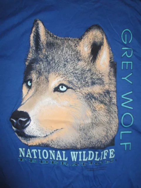 Vintage Sun Sportswear GREY WOLF National Wildlife Federation (XL) T-Shirt