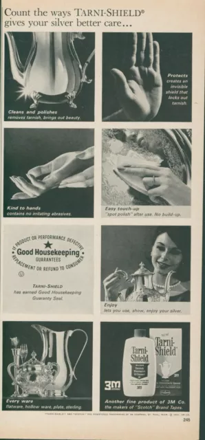 1965 Tarni Shield Better Care Silver 3M Pitcher Hand Touch Up Vtg Print Ad GH2
