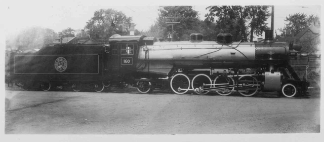 7F254 RP 1940s/1950s? PACIFIC GREAT EASTERN RAILROAD ENGINE #160