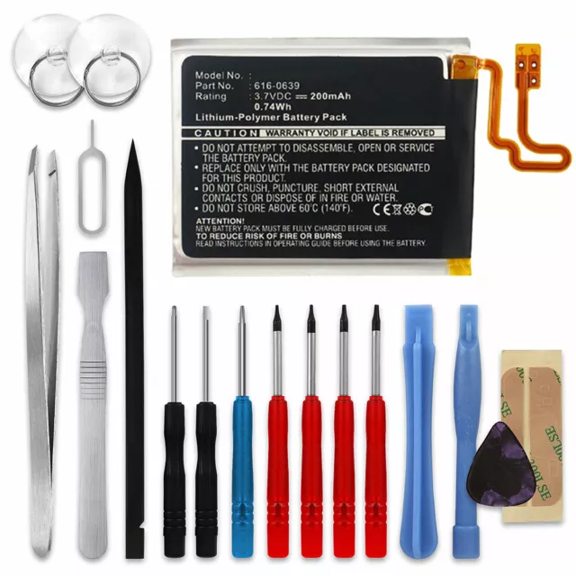 Akku für Apple iPod nano 7 Gen. - A1446 200mAh + Werkzeug-Set