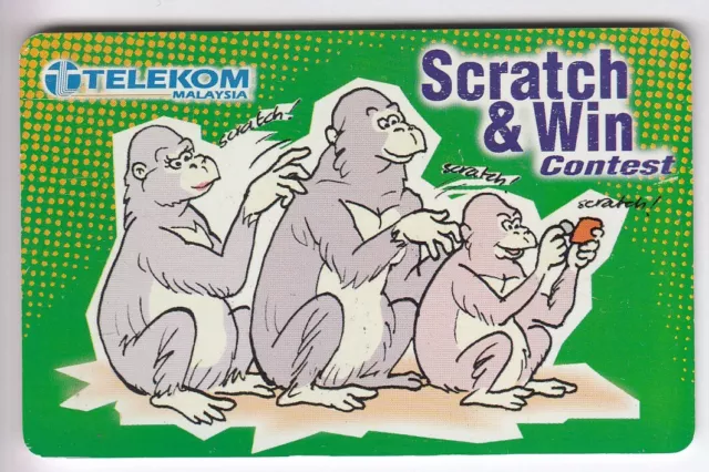 Asie  Telecarte / Phonecard .. Malaysie 20Rm Kadfon Singe Monkey  Chip/Puce